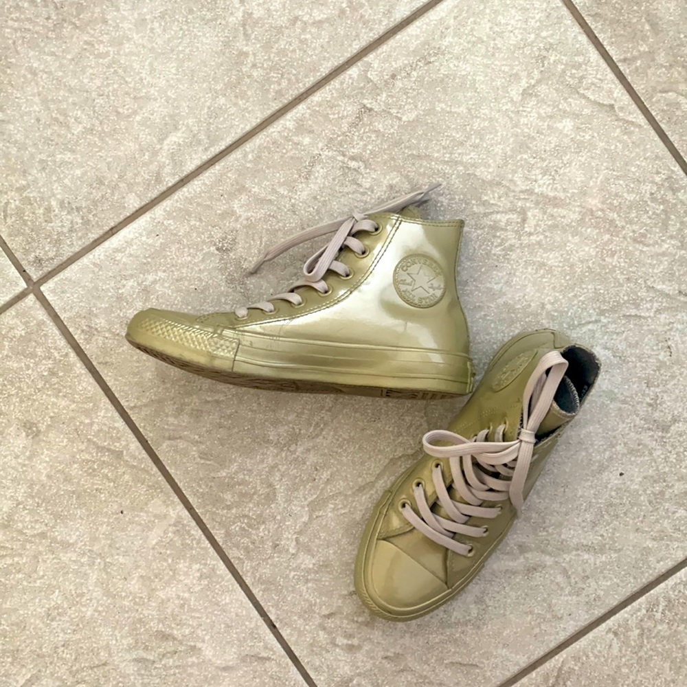 Converse | Gold Rubber Waterproof High Top Sneakers